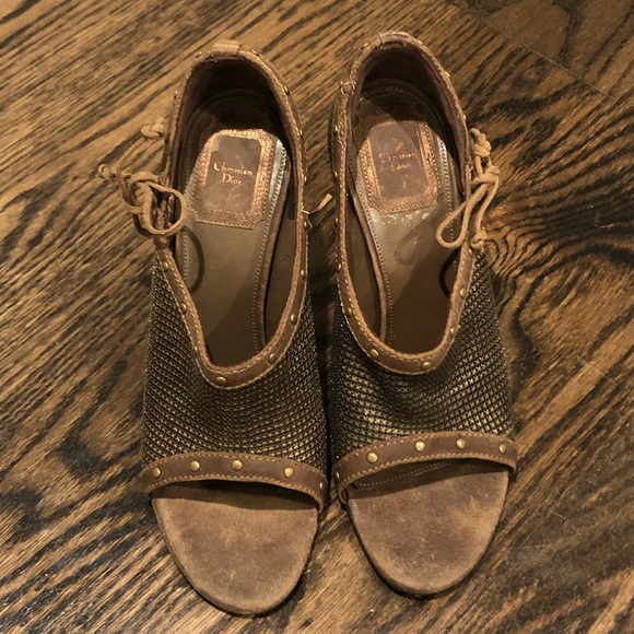 Christian Dior peep toe booties, size 37.5 / 7.5 - Picture 8 of 8